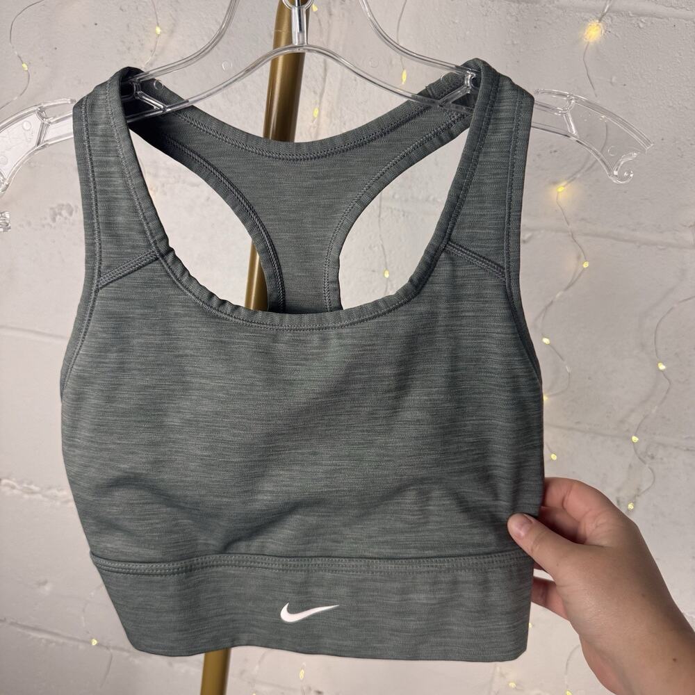 Nike Women’s Gray Racerback Pullover Sports Bra Medium Support Wireless M